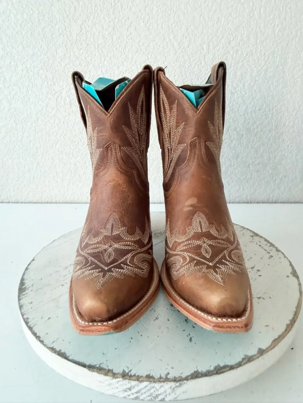 Lane Boots LEXINGTON Brown Cowboy Bootie Womens 8 Western Cowgirl Short Snip Toe